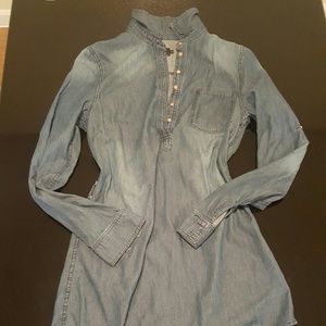 Long sleeve denim shirt dress
